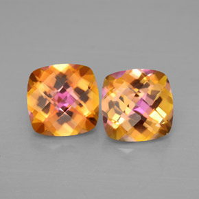 캐럿 천연 탑 레인보우 아조틱 토파즈 보석, 쿠션 컷, 8.1×8 mm, VVS
