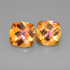 캐럿 천연 탑 레인보우 아조틱 토파즈 보석, 쿠션 컷, 8.1×8 mm, VVS