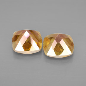캐럿 천연 탑 레인보우 아조틱 토파즈 보석, 쿠션 컷, 8.1×8 mm, VVS