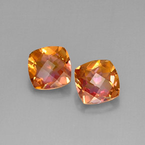 캐럿 천연 탑 레인보우 아조틱 토파즈 보석, 쿠션 컷, 8.2×8.2 mm, VVS-VS
