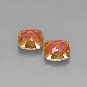 캐럿 천연 탑 레인보우 아조틱 토파즈 보석, 쿠션 컷, 8.2×8.2 mm, VVS-VS