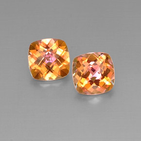 캐럿 천연 탑 레인보우 아조틱 토파즈 보석, 쿠션 컷, 8.1×8 mm, VVS