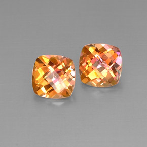 캐럿 천연 탑 레인보우 아조틱 토파즈 보석, 쿠션 컷, 8.1×8 mm, VVS