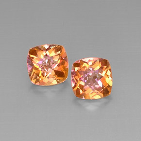 캐럿 천연 탑 레인보우 아조틱 토파즈 보석, 쿠션 컷, 8.2×8.1 mm, VVS-VS
