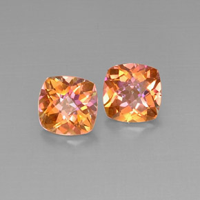 캐럿 천연 탑 레인보우 아조틱 토파즈 보석, 쿠션 컷, 8.2×8.1 mm, VVS-VS