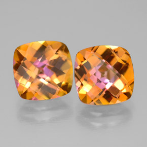캐럿 천연 탑 레인보우 아조틱 토파즈 보석, 쿠션 컷, 8×7.9 mm, VVS-VS