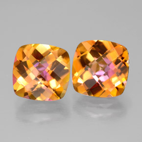 캐럿 천연 탑 레인보우 아조틱 토파즈 보석, 쿠션 컷, 8×7.9 mm, VVS-VS