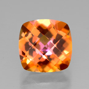 3.00캐럿 천연 탑 레인보우 아조틱 토파즈, 쿠션 컷, 8×8 mm, VVS-VS