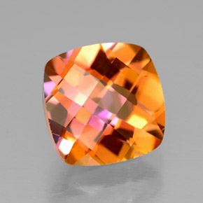 3.00캐럿 천연 탑 레인보우 아조틱 토파즈, 쿠션 컷, 8×8 mm, VVS-VS