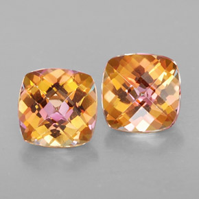 캐럿 천연 탑 레인보우 아조틱 토파즈 보석, 쿠션 컷, 8.1×8.1 mm, VVS-VS