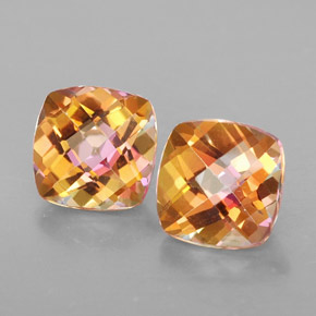 캐럿 천연 탑 레인보우 아조틱 토파즈 보석, 쿠션 컷, 8.1×8.1 mm, VVS-VS