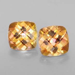 캐럿 천연 탑 레인보우 아조틱 토파즈 보석, 쿠션 컷, 8.1×8.1 mm, VVS-VS