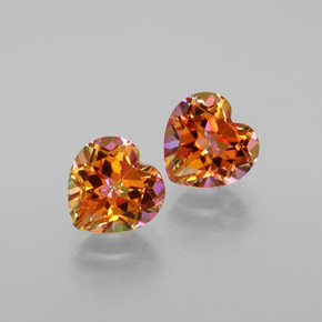 캐럿 천연 여러 가지 빛깔의 무지개 질산 토파즈 보석, 하트 모양, VVS-VS