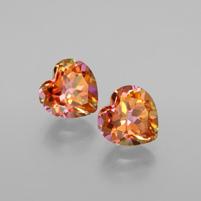 캐럿 천연 여러 가지 빛깔의 무지개 질산 토파즈 보석, 하트 모양, VVS-VS