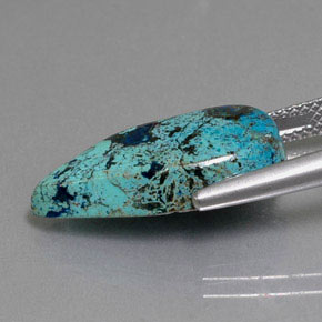 7.05캐럿 천연 멀티컬러 블루 아주라이트, 배 모양, 불투명체