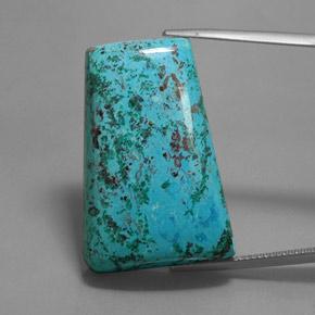 37.80캐럿 천연 멀티컬러 블루 아주라이트, 바게트, 30.7×20.5 mm, 불투명체