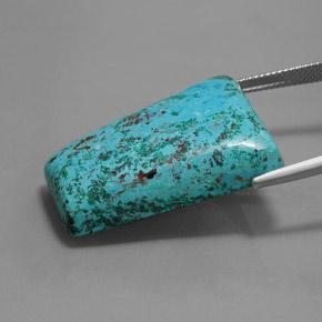 37.80캐럿 천연 멀티컬러 블루 아주라이트, 바게트, 30.7×20.5 mm, 불투명체