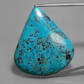 36.64캐럿 천연 멀티컬러 블루 아주라이트, 배 모양, 불투명체