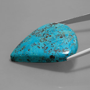 36.64캐럿 천연 멀티컬러 블루 아주라이트, 배 모양, 불투명체