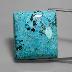 55.20캐럿 천연 멀티컬러 블루 아주라이트, 바게트, 28.9×26.3 mm, 불투명체