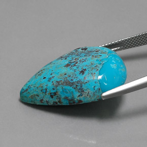 17.80캐럿 천연 멀티컬러 블루 아주라이트, 배 모양, 불투명체