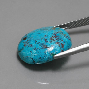 19.59캐럿 천연 멀티컬러 블루 아주라이트, 타원형 컷, 불투명체