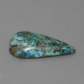 26.58캐럿 천연 멀티컬러 블루 아주라이트, 배 모양, 37×19.9 mm, 불투명체