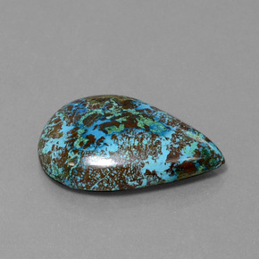 22.72캐럿 천연 멀티컬러 블루 아주라이트, 배 모양, 28.2×19.8 mm, 불투명체
