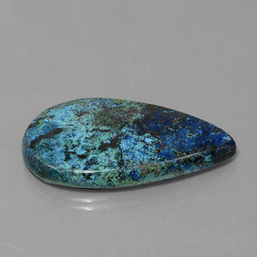 40.30캐럿 천연 멀티컬러 블루 아주라이트, 배 모양, 38.5×23.2 mm, 불투명체