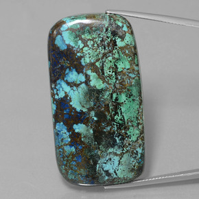 76.94캐럿 천연 멀티컬러 블루 아주라이트, 쿠션 컷, 불투명체