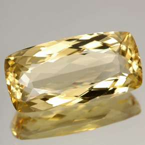 4.87캐럿 천연 골든 옐로우 베릴, 쿠션 컷, 15.4×7.8 mm, IF