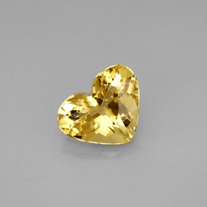 1.52캐럿 천연 골든 옐로우 베릴, 하트 모양, 9.2×7.2 mm, VVS