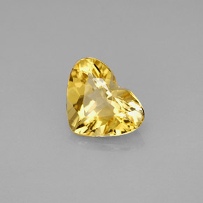 1.52캐럿 천연 골든 옐로우 베릴, 하트 모양, 9.2×7.2 mm, VVS