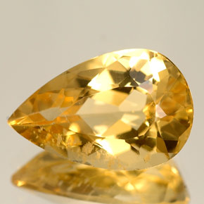 4.51캐럿 천연 골든 옐로우 베릴, 배 모양, 14.2×9.1 mm, VS