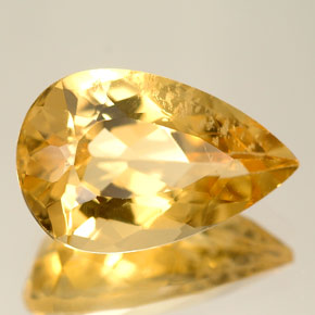 4.51캐럿 천연 골든 옐로우 베릴, 배 모양, 14.2×9.1 mm, VS
