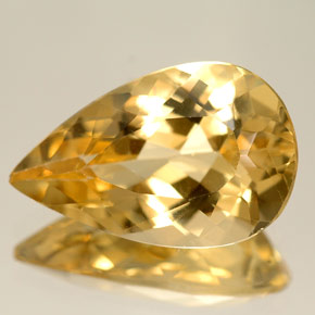 5.50캐럿 천연 골든 옐로우 베릴, 배 모양, 16×10.1 mm, IF
