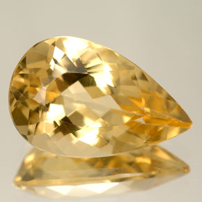 5.50캐럿 천연 골든 옐로우 베릴, 배 모양, 16×10.1 mm, IF