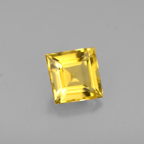 0.55캐럿 천연 골든 옐로우 베릴, 스퀘어, 4.9×4.9 mm, VVS