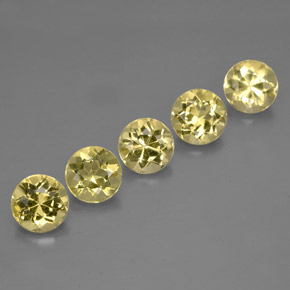캐럿 천연 골든 옐로우 베릴 보석, 라운드 컷, 4.98 mm, VVS-VS