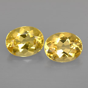 캐럿 천연 골든 옐로우 베릴 보석, 타원형 컷, 9×7.1 mm, VVS