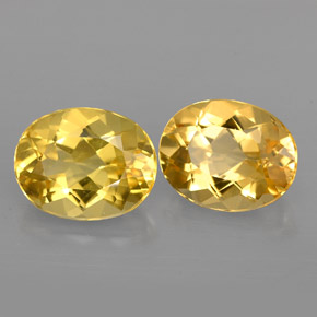 캐럿 천연 골든 옐로우 베릴 보석, 타원형 컷, 9×7.1 mm, VVS