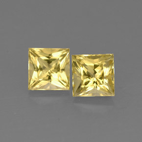 캐럿 천연 골든 옐로우 베릴 보석, 스퀘어, 4.8×4.7 mm, VS