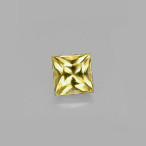 0.52캐럿 천연 골든 옐로우 베릴, 스퀘어, 4.6×4.5 mm, VVS