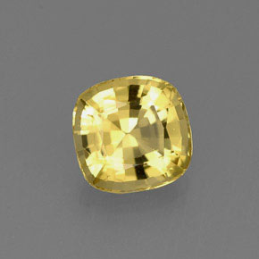 0.74캐럿 천연 골든 옐로우 베릴, 쿠션 컷, 5.9×5.8 mm, VVS-VS