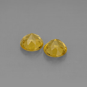 캐럿 천연 골든 옐로우 베릴 보석, 라운드 컷, 5.47 mm, VVS-VS