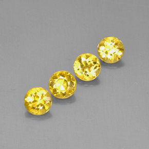 캐럿 천연 골든 옐로우 베릴 보석, 라운드 컷, 6.08 mm, VVS-VS