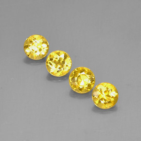 캐럿 천연 골든 옐로우 베릴 보석, 라운드 컷, 6.08 mm, VVS-VS