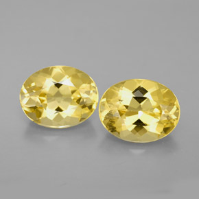 캐럿 천연 골든 옐로우 베릴 보석, 타원형 컷, 9×7.1 mm, VVS-VS