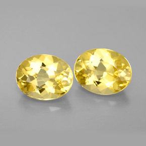 캐럿 천연 골든 옐로우 베릴 보석, 타원형 컷, 9×7.1 mm, VVS-VS