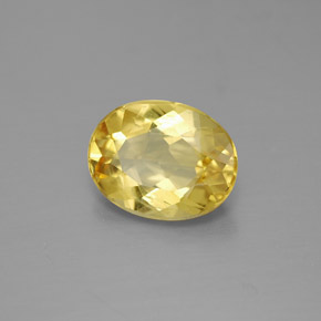 1.51캐럿 천연 골든 옐로우 베릴, 타원형 컷, 9×7 mm, VVS-VS